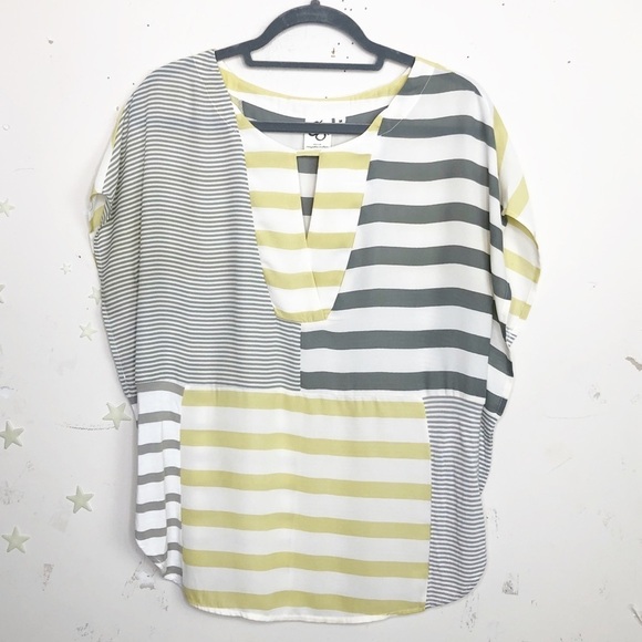ONE September Anthropologie striped color block blouse - Picture 9 of 9
